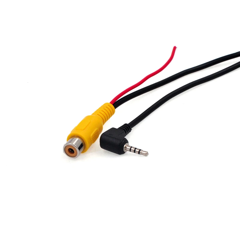 5pcs Rearview Camera Connection Cable RCA To 2.5mm AV Converter Cable Car Rear View Reverse Parking Camera for Car DVR
