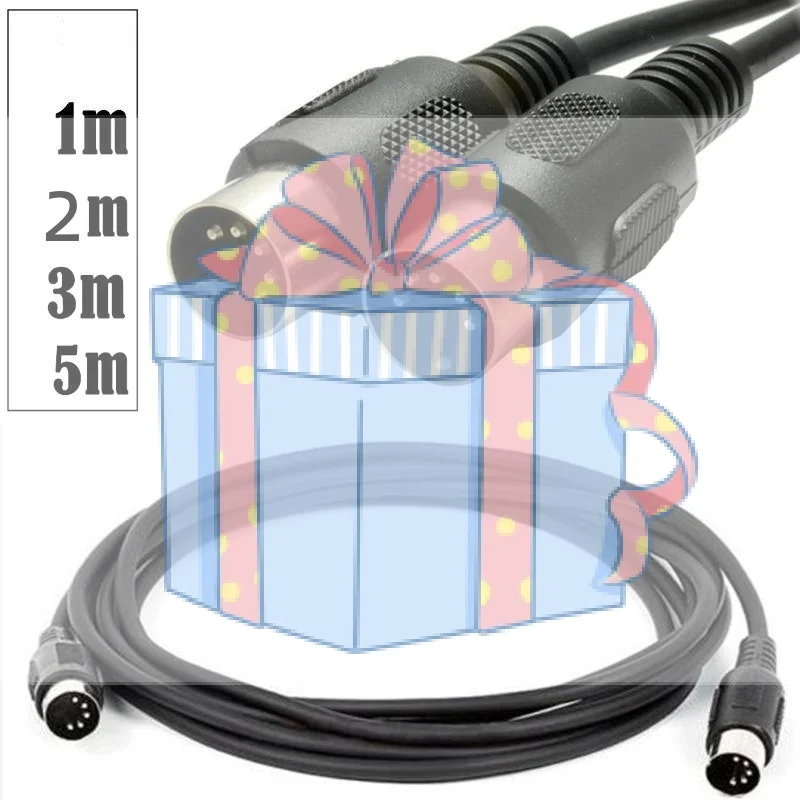 5 Pin DIN Male to Male Connection Cable Anti-interference Lossless Audio Cord for MIDI Keyboard Audio Mixer Studio Use