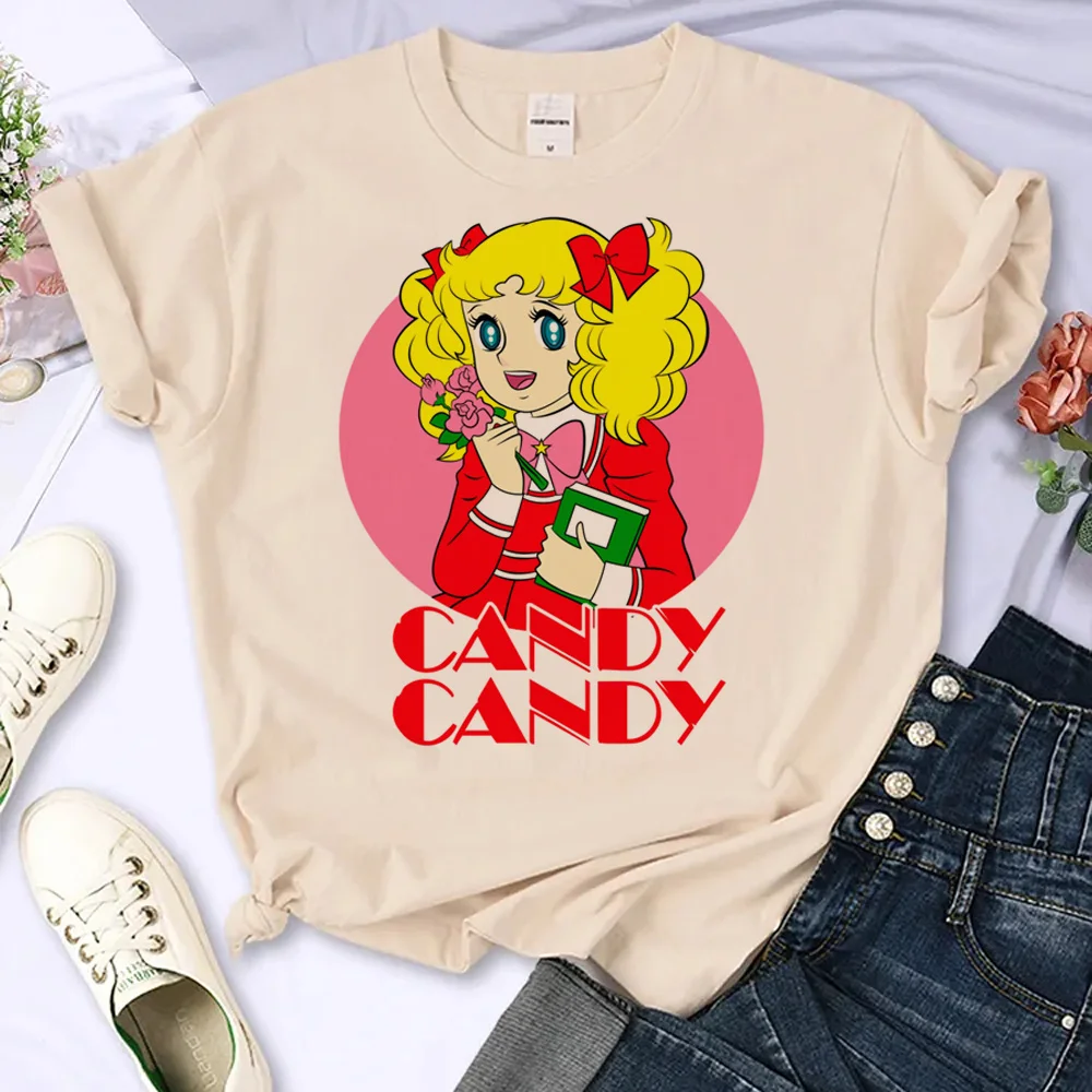 Candy Candy t-shirts women streetwear summer Japanese tshirt female y2k manga harajuku clothes