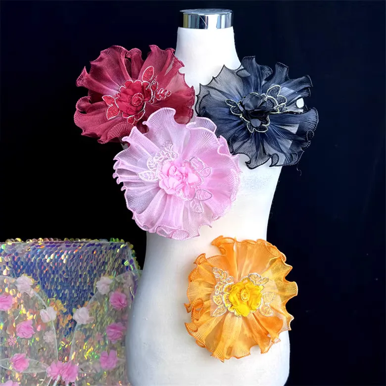 

1pcs Large three-dimensional flower sticker patch Wedding dress, clothing, shoes, hats, bags, decorations parches bordados