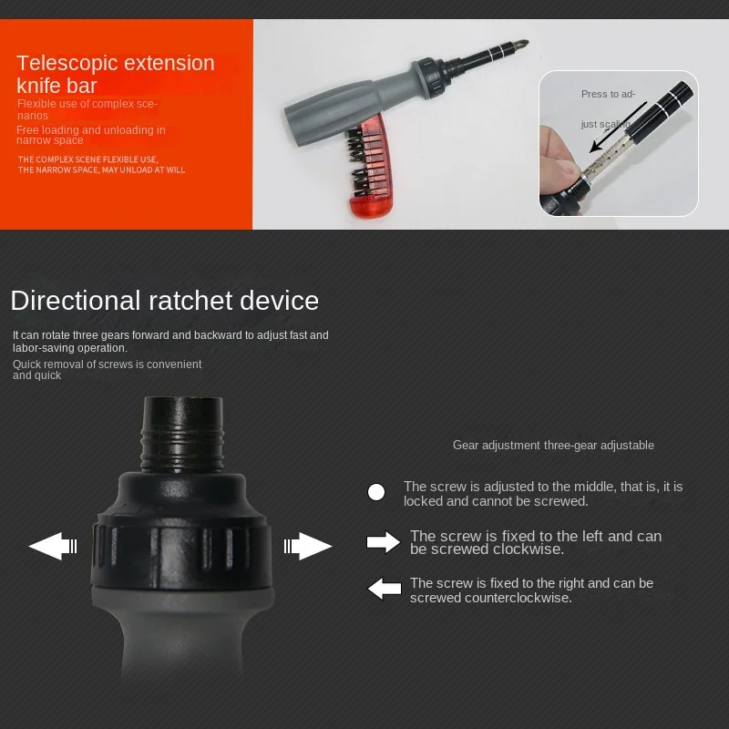 11 In 1 Ratel Intrekbare Schroevendraaierset Met Kruisvormige Schroevendraaier En Multifunctionele Hardware Tool Diy