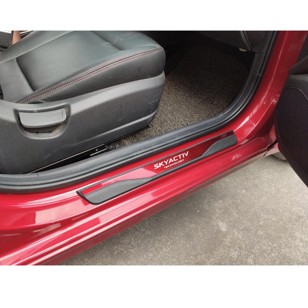 For Mazda 2023 2021 CX5 Cx30 2 6 3 Threshold Scuff Plate Protector Auto Styling Accessories Car Door Sill Sticker Guard Pedal