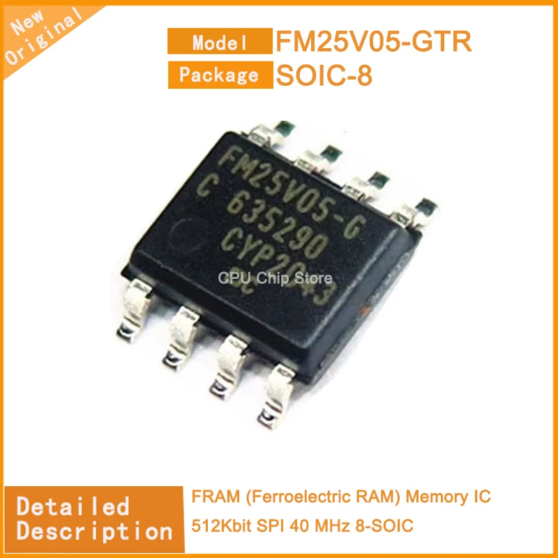 5Pcs/Lot   New Original  FM25V05-GTR FM25V10-GTR  FRAM (Ferroelectric RAM) Memory IC 1Mbit SPI 40 MHz 8-SOIC