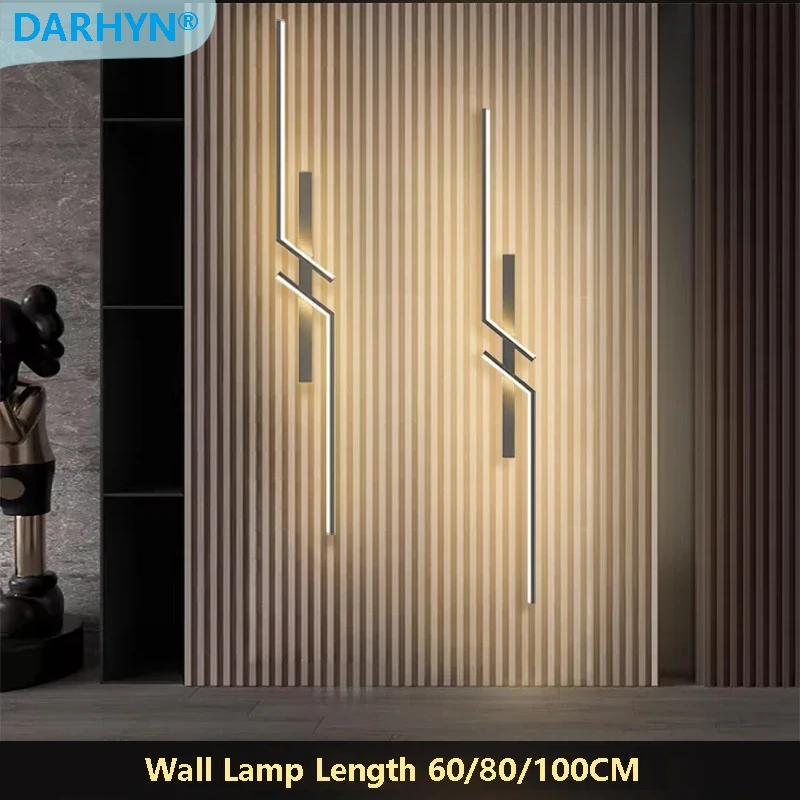 Modern LED Wall Lamp Home Indoor Decor Creativity Long Wall Light Backgroud Bedroom Minimalist Living Room Bedside Lighting