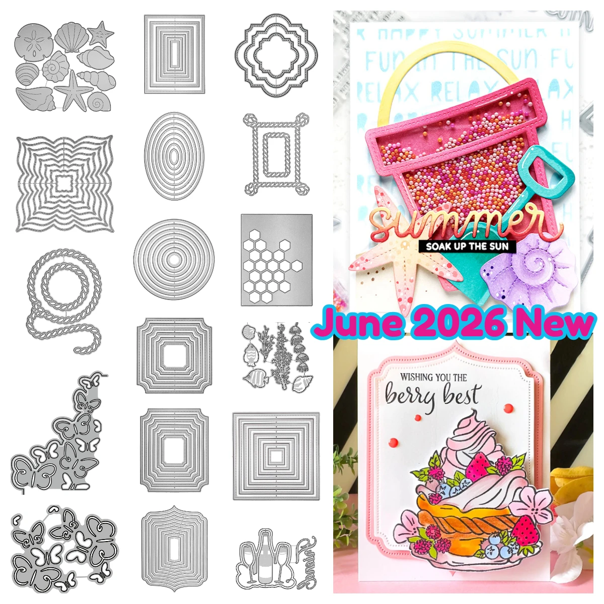 

June 2026 New Coastal Borders Coastal Borders Metal Cutting Dies Handmade DIY Emboss Make Scrapbook Photo Album Craft Decoration