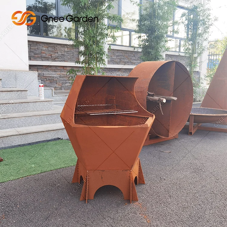

Portable Barbeque Grill Corten Steel Outdoor Bbq Rusty Barbecue Grill for Sale