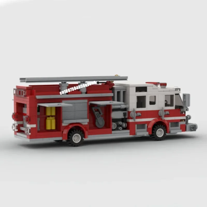 New 422Pcs Moc City Fire Fighting Series Pump Truck Model Diy Creative Ideas Children Toy Birthday Gift Technology Custom Puzzle