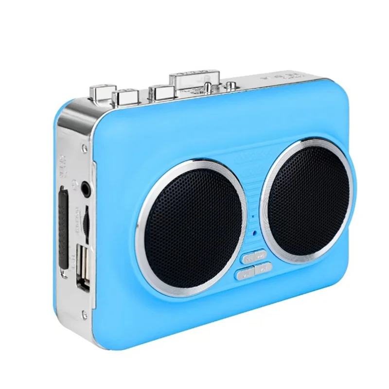 ABSQ-Dual Speaker USB Cassette Player Tape To MP3 Converter Plug And Play Music Tape Player Conversion Device