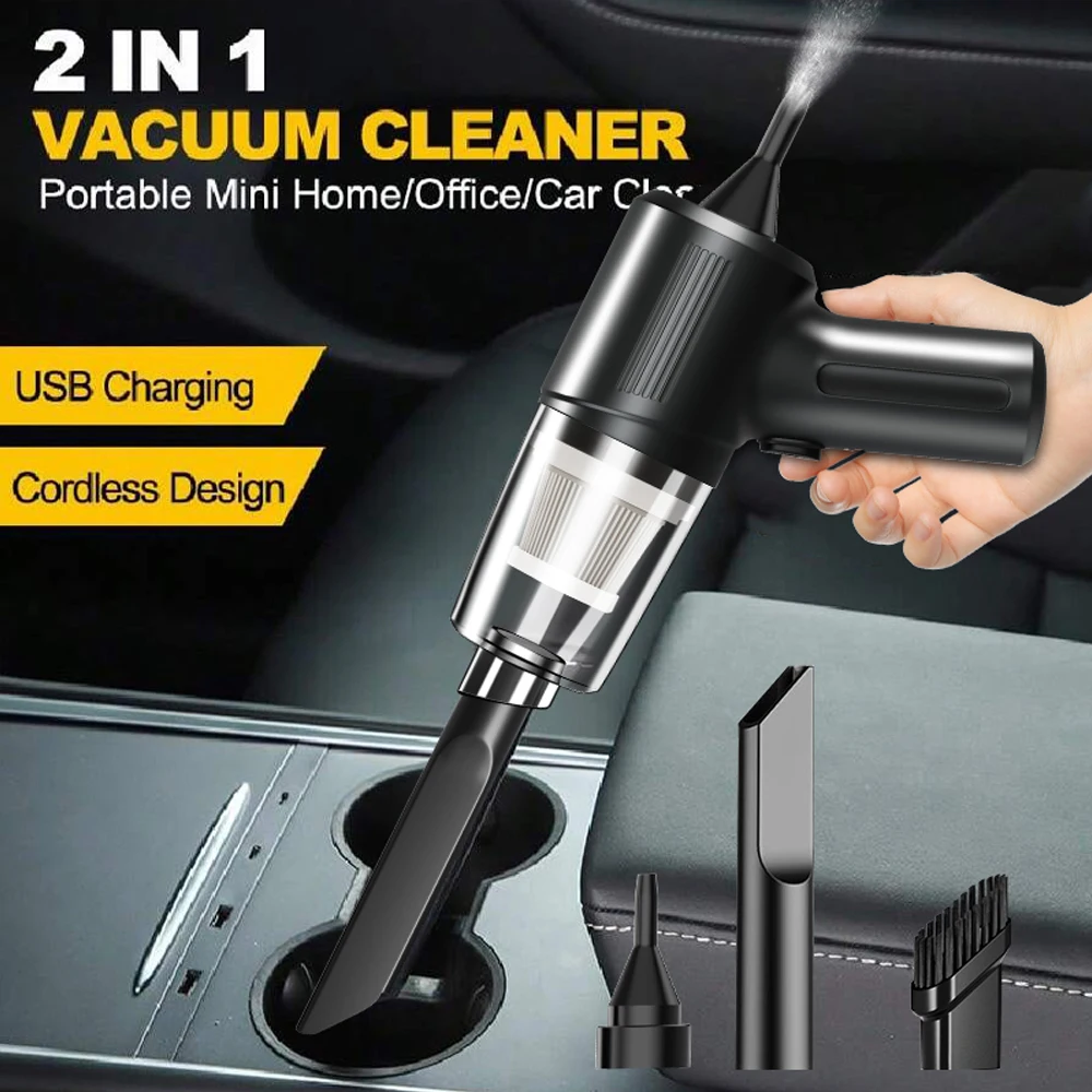 Wireless Car Vacuum Cleaner Strong Suction Dust Catcher Cordless Handheld Wet Dry Vacuum Cleaner Air Duster For Car