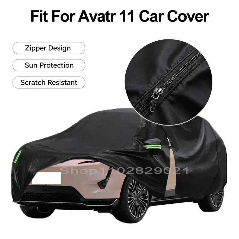 Zipper Door Waterproof Car Cover For Avatr 11 Windproof Dustproof UV Protection All Weather Auto Protector