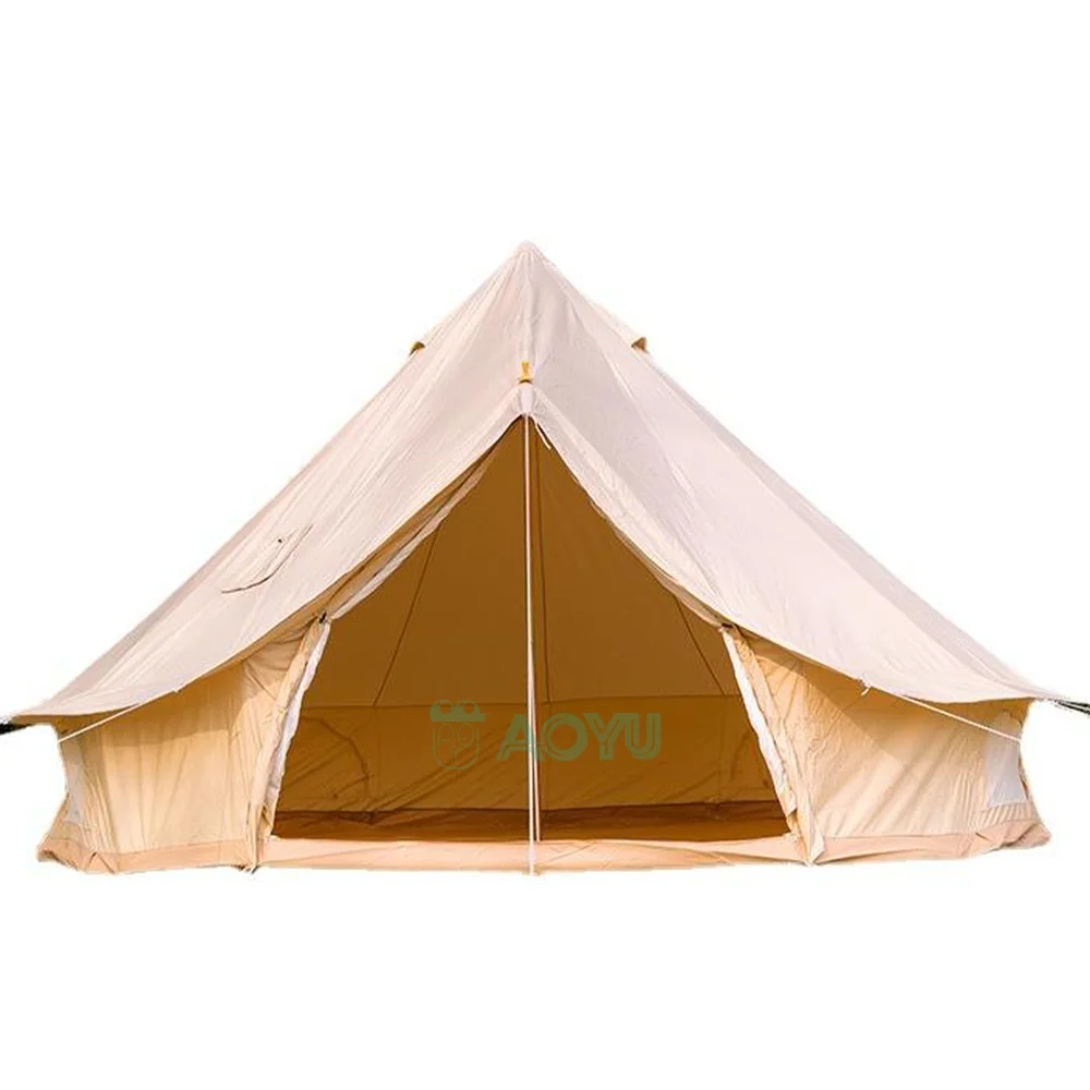 Tienda de campaña para 4 personas, ligera, impermeable, de lujo, ignífuga, 5m, 6m, Tipi, lona de algodón, yurta, campana para acampar, Glamping para eventos
