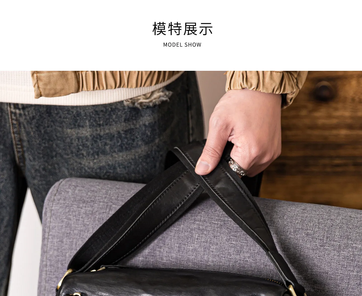 PNDME-Organizer handgefertigte Vintage-Umhängetasche aus echtem Leder für Herren, lässige Pendler-Luxus-Umhängetasche aus echtem Rindsleder. – Detail 6