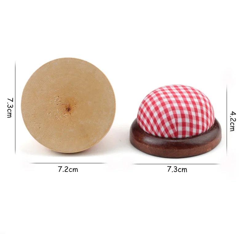 1Pc Ball Shaped DIY Craft Needle Pin Cushion Holder With Wood Bottom Sewing Pin Cushion Home Sewing Tools Accessory