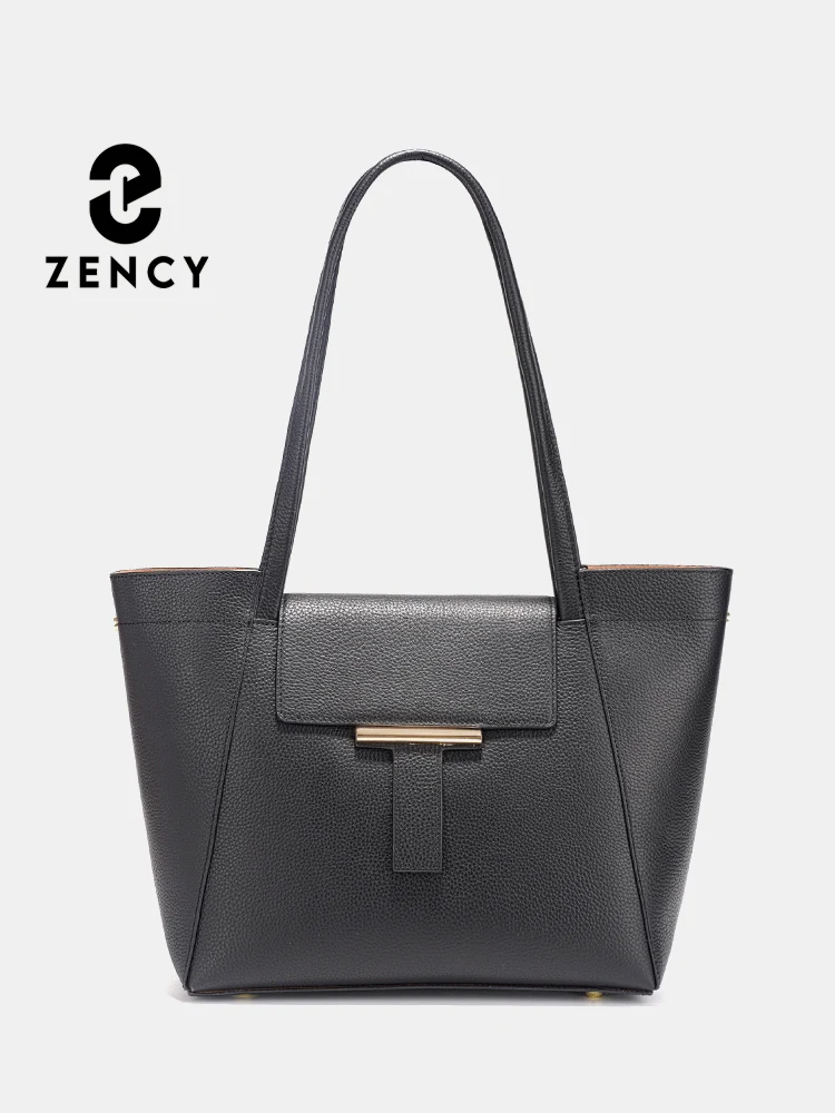 

Zency Genuine Leather Women's Tote Handbag Large Shoulder Bag for A4 Notebook iPad Functional Shopping Bag For Travel Work Purse