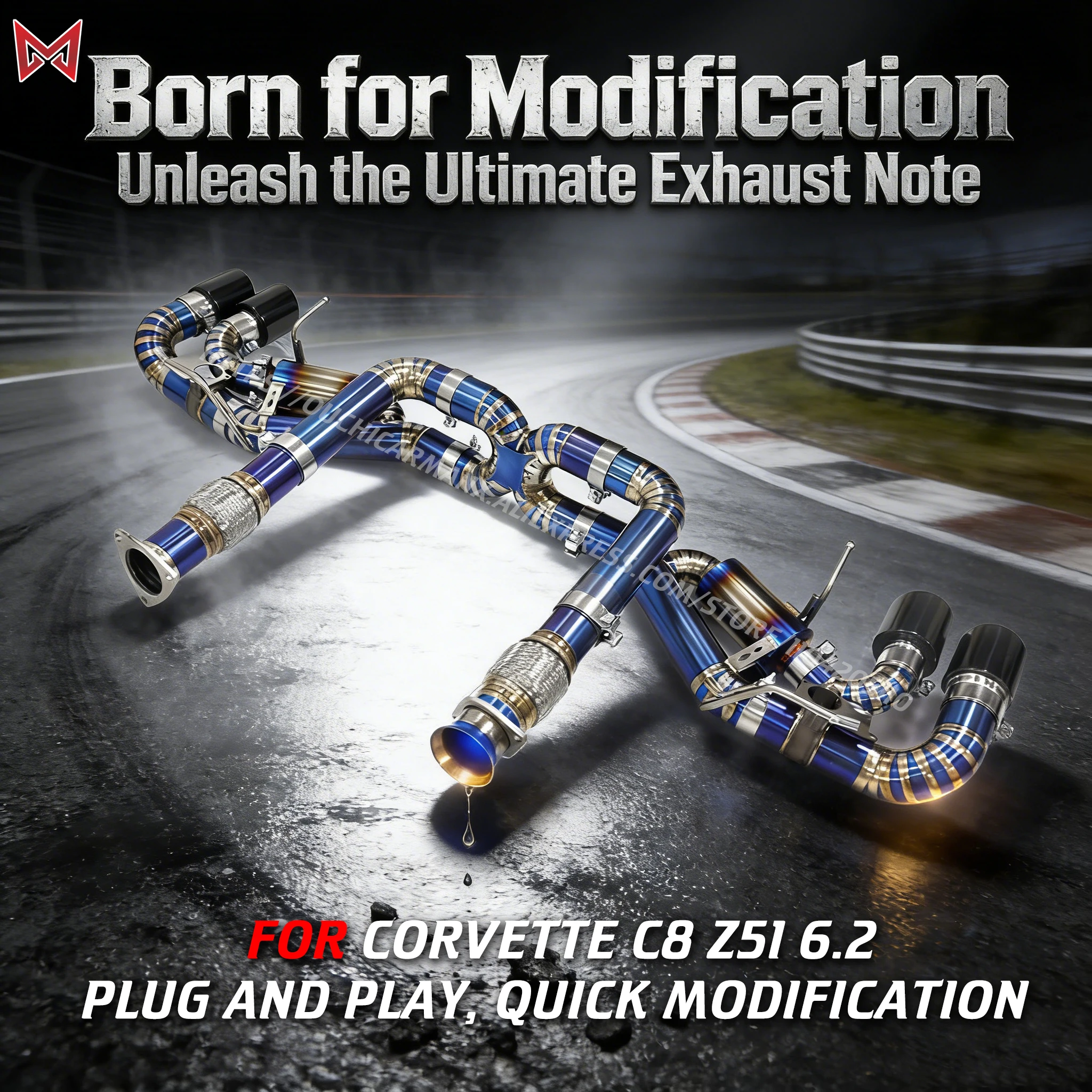 

for Corvette C8 Z51 6.2 ss/ti catback With valve / Without valve / OEM valve bracket / Electronic valve Custom exhaust pipe