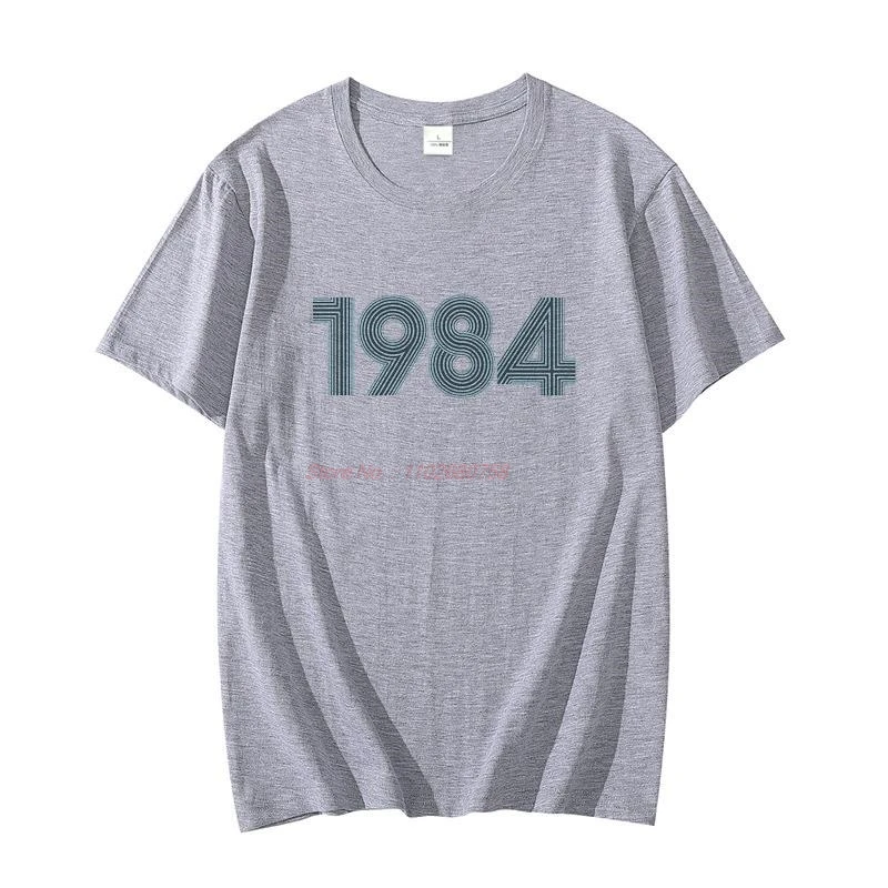 

Мужская винтажная футболка с коротким рукавом, хлопковая футболка Fun '39 & '39', подарок на день рождения, футболка с рисунком 1984 года, летняя футболка с круглым вырезом
