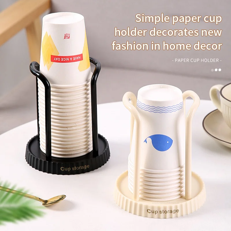 Luxury Disposable Cup Storage Holder Water Tea Cups Dispenser Rack Shelf with Longer Stick Mug Display Stand Home Organizer