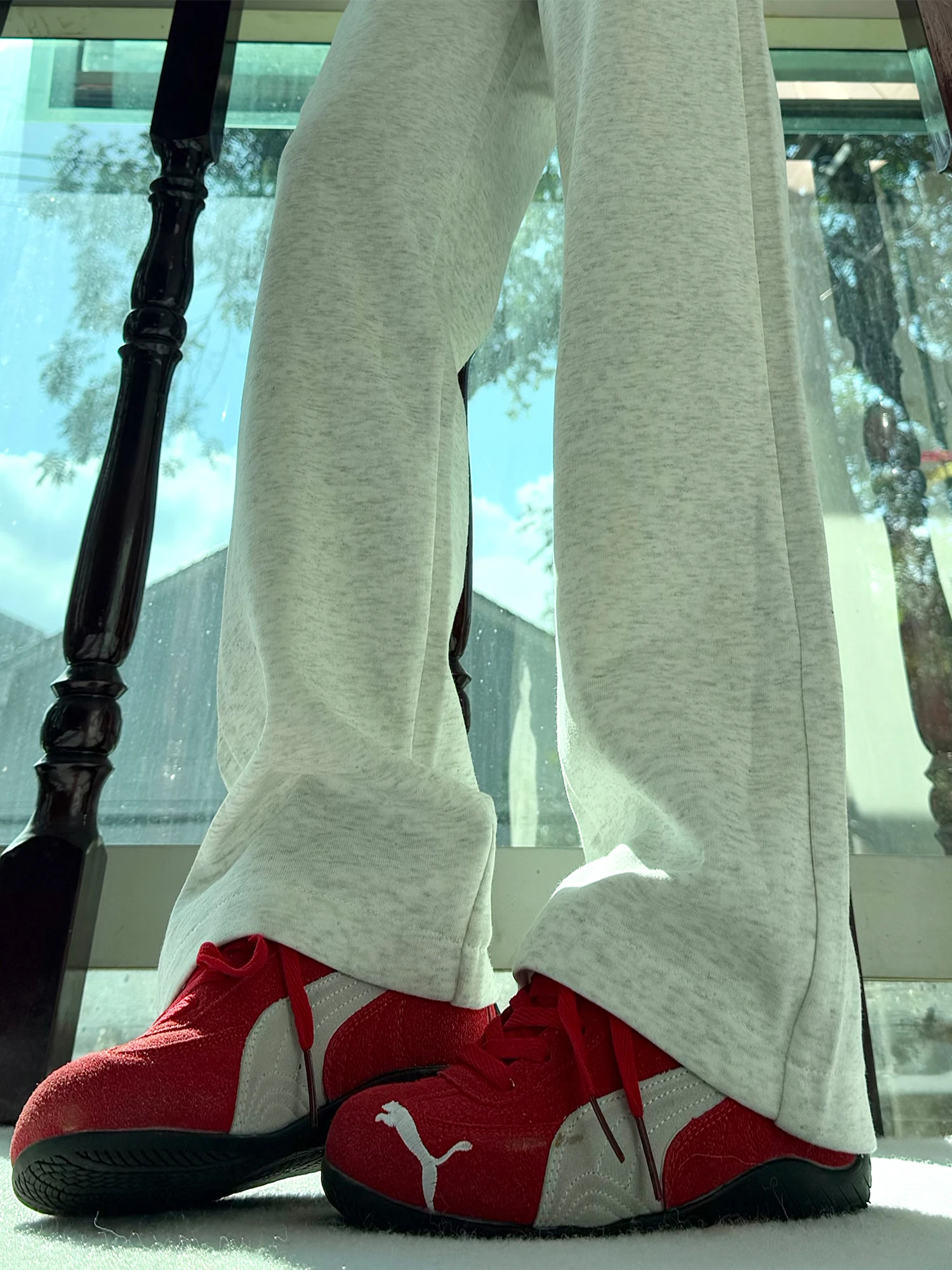 

Cleanfit Men's Spor Fce Lined Thiened Straight Leg Casual Pants Autumn Winter Bend Knife Straight Tube Trousers