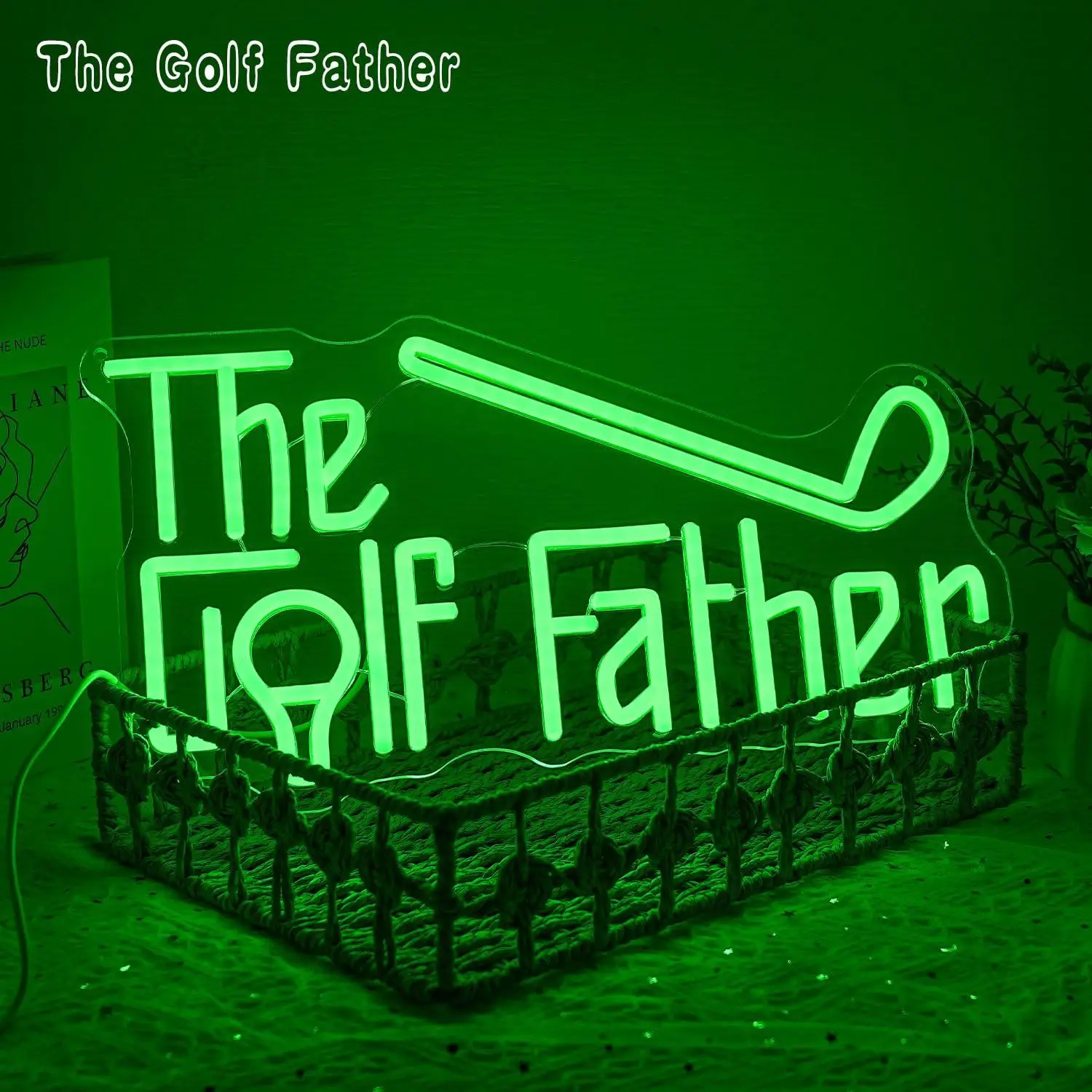 The Golf Father Neon Sign USB Dimmable LED Light for Golf Course Man Cave Bedroom Boys Garage Office Golf Themed Wall Art Decor view 3