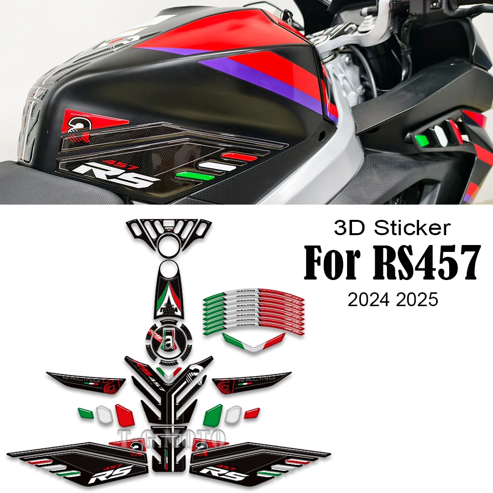 

For Aprilia RS457 RS 457 Protector Tank Pad Side Grips Gas Fuel Oil Kit Knee Fairing Fender Wheels Stickers Decals 2024 2025