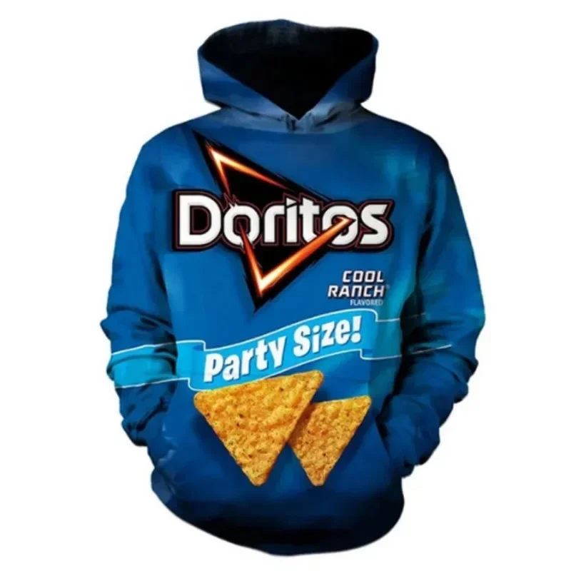 Spring Autumn Kids Doritos Snack Hoodie Men Fun Graphic Pullover Adult Casual Hooded Clothing Boys Girls Fashion Top Coat