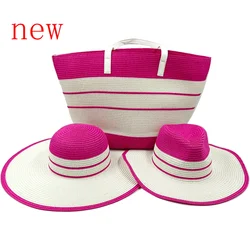 2023 New Straw Hat Set Crossbody Bag Colored Sun Hat Travel Hat Outdoor Beach Men's and Women's Party Straw Hat  Шляпа 
