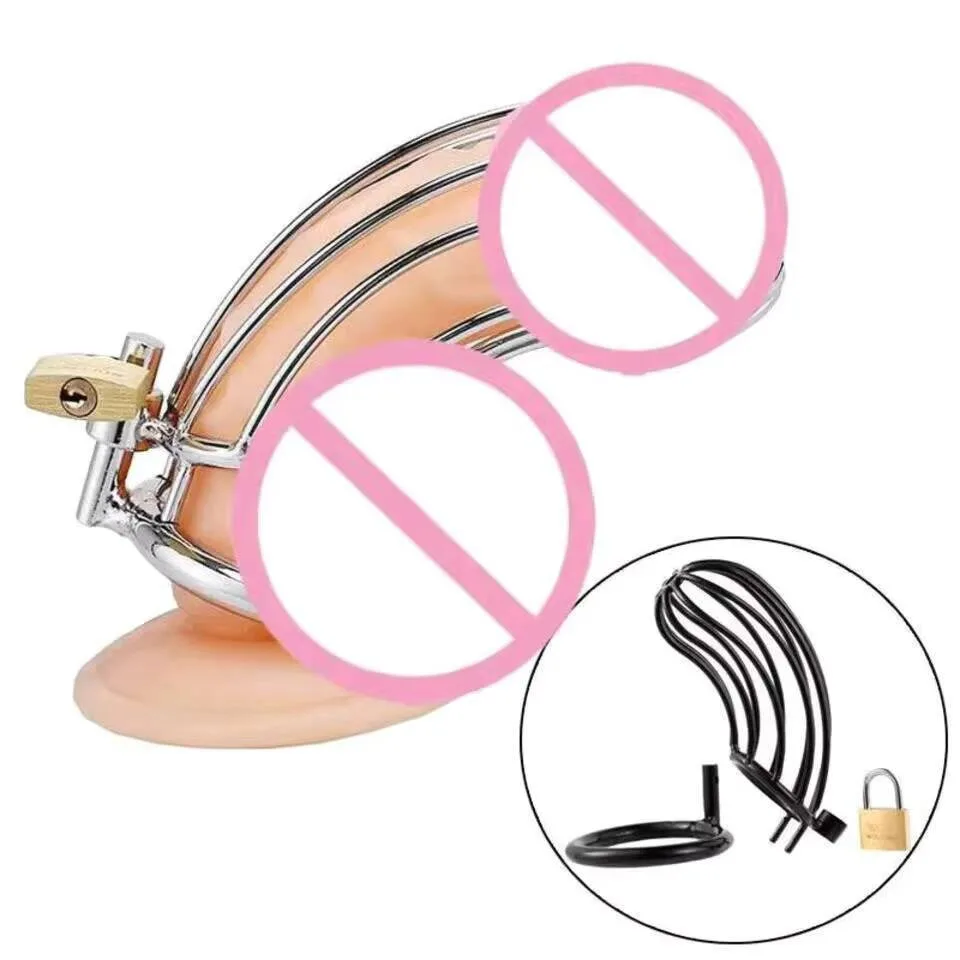 وعاء من الستانليس ستيل الأسود الديك قفص ذكر العفة قفل جهاز 40/45/50 مللي متر Matel الطيور قفص صنم القضيب الدائري SM المنتج #4