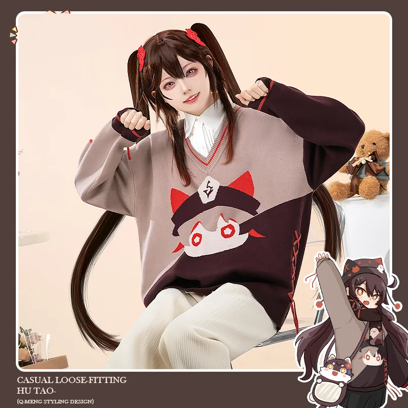 

Hu Tao Sweater Tartaglia Daily Coat Game Genshin Impact Cosplay Costume Activity Party Role-playing Clothing Sizes S-XL 2023 New