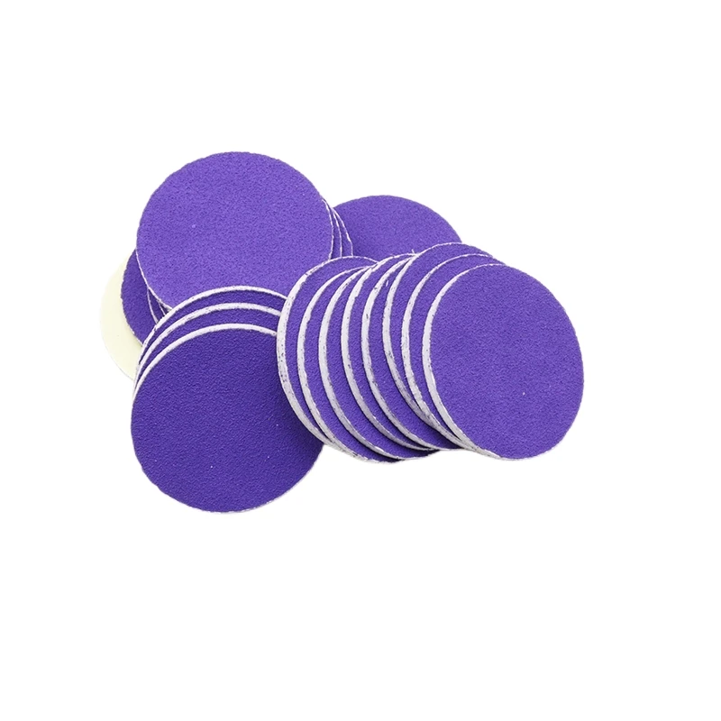 New~Purple Sanding paper 50/pcs Pedicure Foot Care Tools 15mm 20mm 25mm 35mm nail drill bit Disk disc Salon Calluse Replaceable