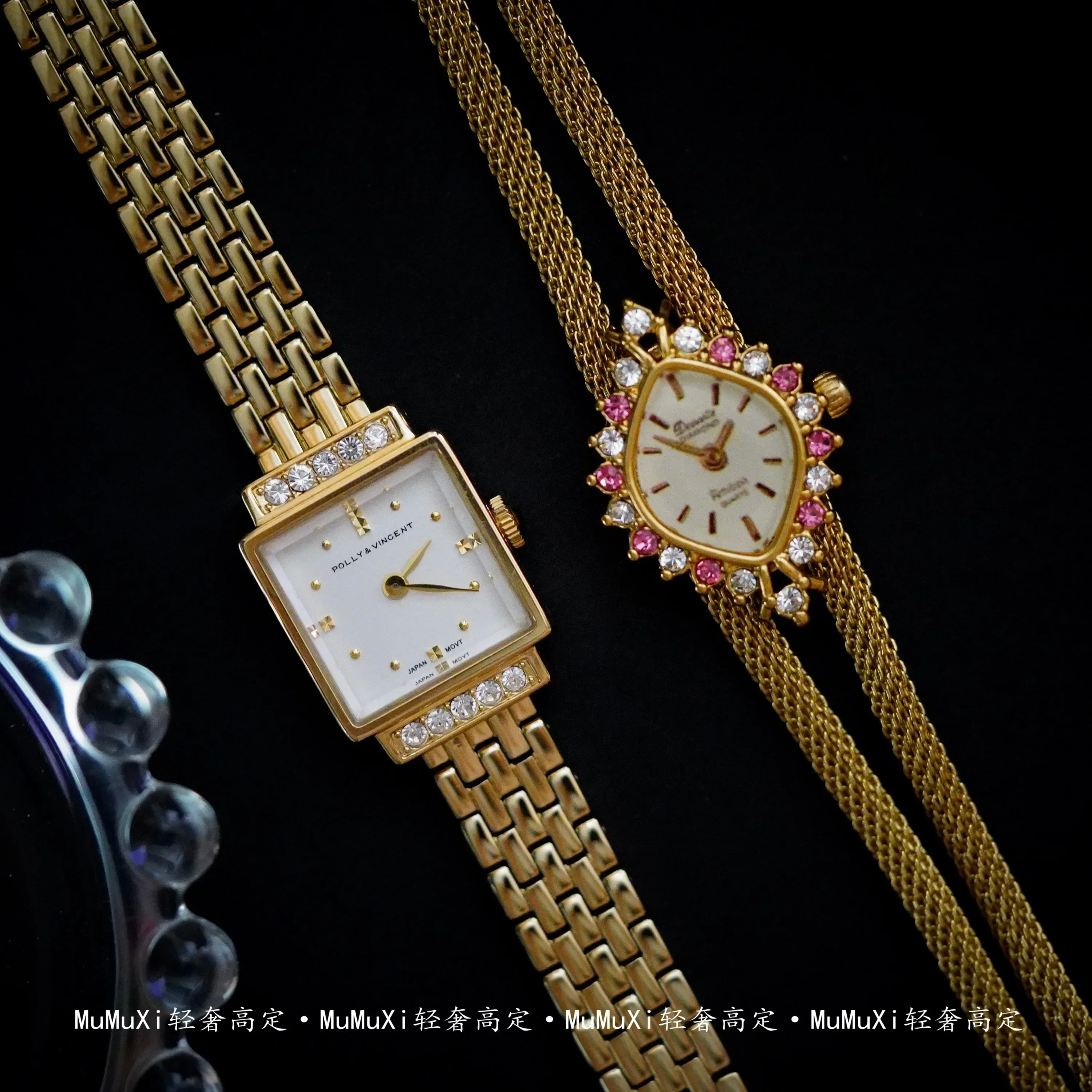 

Gold Antique Jewelry 2024 New Women's Watch Japanese Quartz Movement Retro Luxury Simple Fashion Inlaid Diamond Square