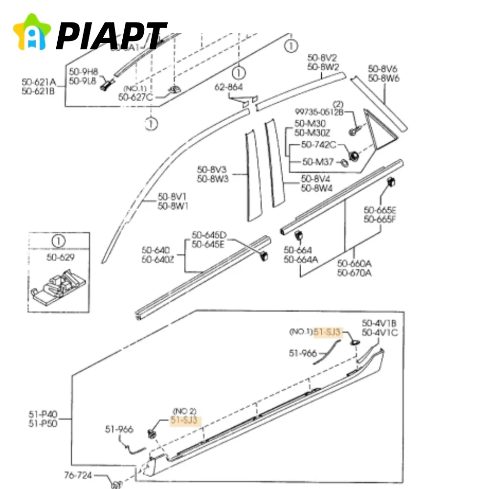 30 قطعة OE #   G18K-51-SJ3 مشبك تثبيت لوحة الباب لمازدا G18K51SJ3، 2، 3، 5، 6، CX-7، CX-9، MPV، MX-5 Miata، Protege