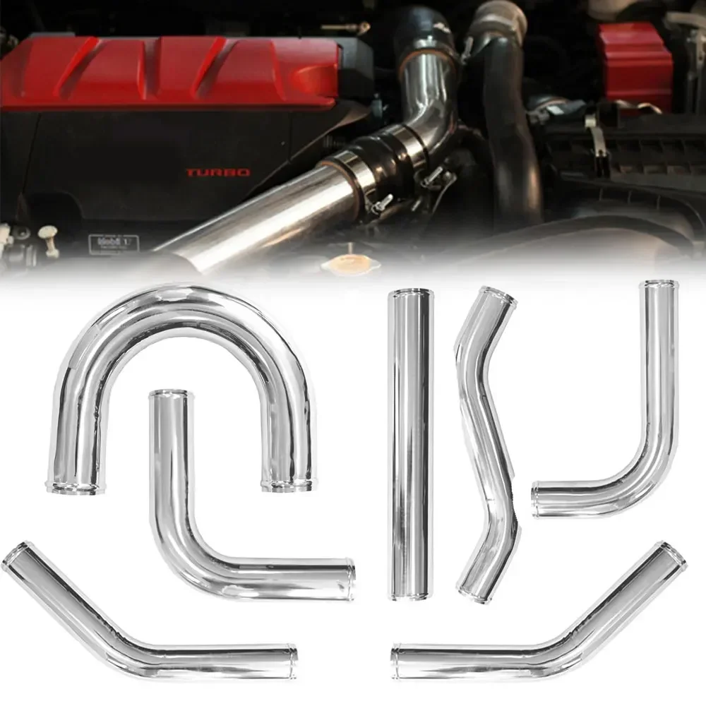 Universal 51 57 63 70 76mm Cold Air Intake Pipe Tube 0/45/90/135/180 Degrees L S J Type Aluminum Racing Car Turbo High Flow