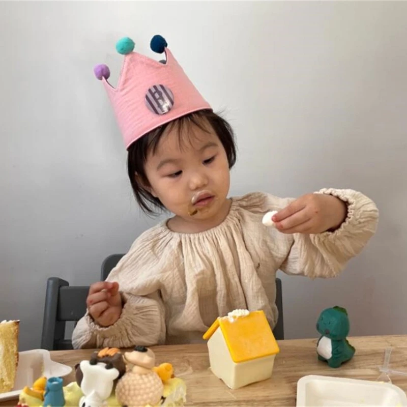 Couronne en Coton pour Enfant, Accessoires de Photographie, Chapeau, ixd'Anniversaire