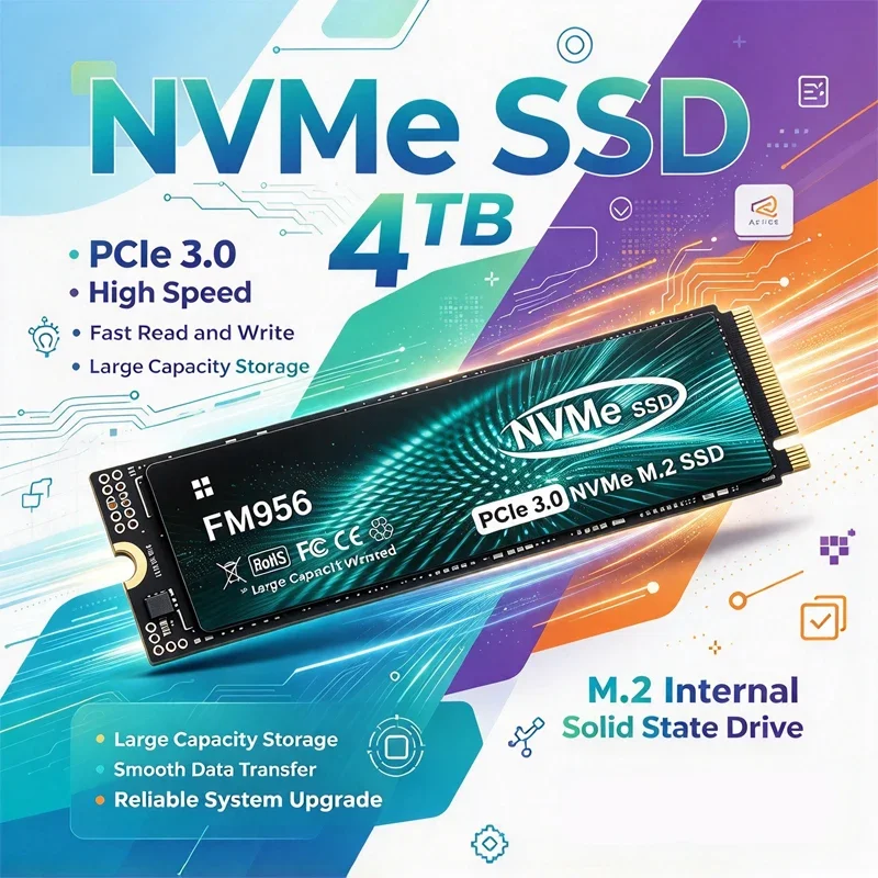 SSD M.2 NVMe FM956 original, unidade de estado sólido interna PCIe 3.0 2280, disco SSD de alta velocidade de 500 GB a 4 TB para computadores de mesa e portáteis.
