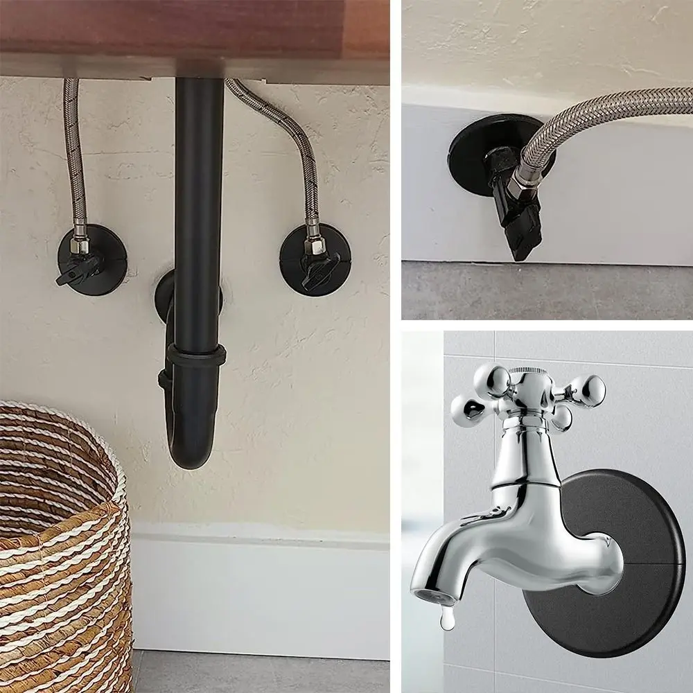 Abs Kraan Decoratief Deksel Rond Zelfklevende Pijp Muurafdekkingen Zwart/Wit Douchekraan Deksel Badkamer Keuken Accessoires