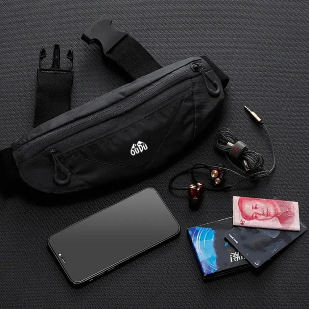 

Ultra-Thin Sports Waist Bag Double Zipper Pocket Adjustable Mobile Phone Waist Bag Travel Breathable Running Waist Bag Yoga
