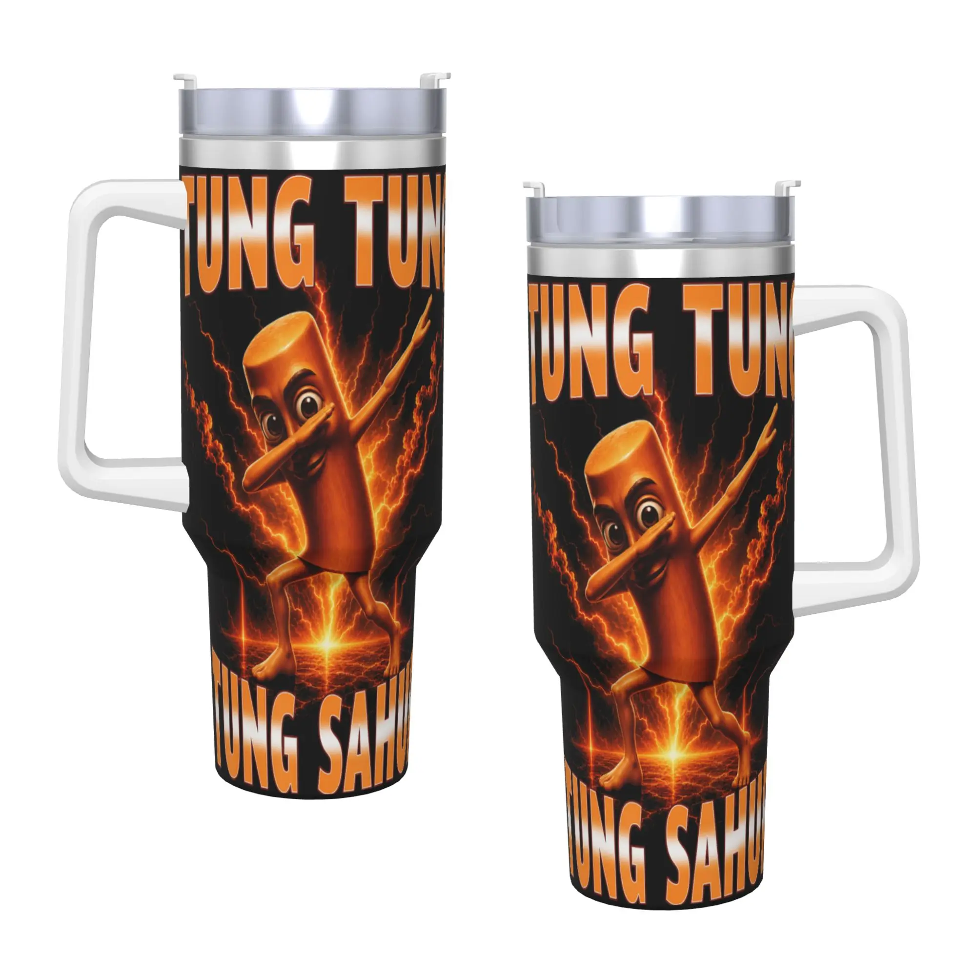 Stainless Steel Tumbler Tung Tung Sahur is Calling Funny Italian Dab Dance Thermal Cups Heat Cold Drink Car Mugs Water Bottle