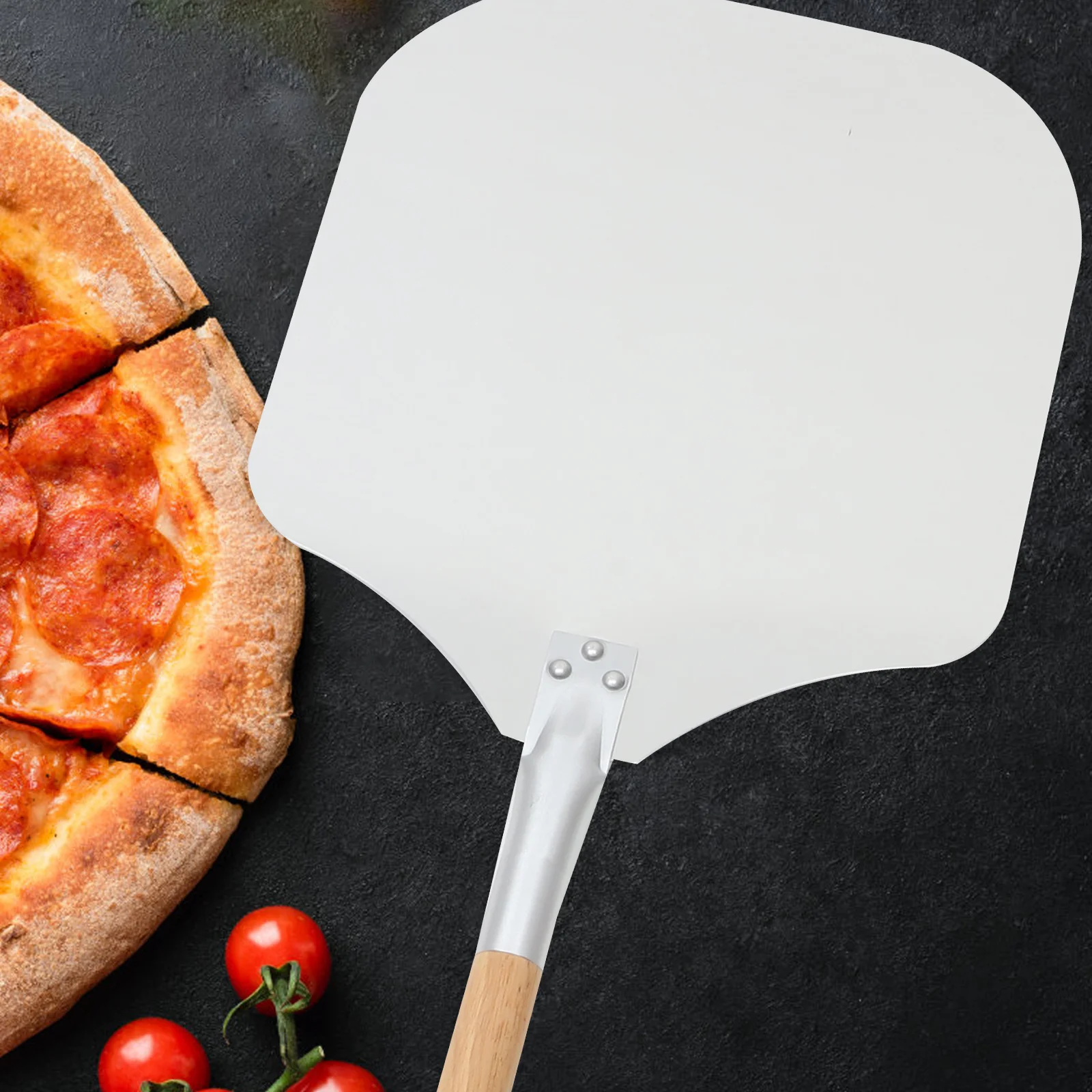 

2 pcs Pizza Set Stainless Steel Aluminium Wood Handle Baking Tools Cake Cake Transfer Shovel Clean
