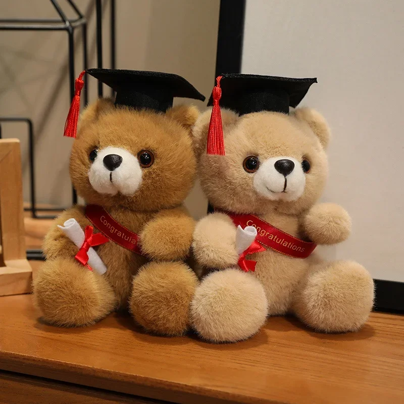 18 cm Nette Arzt Kappe Bär Puppe Kleidung Bär Kuscheltiere Plüsch Spielzeug Jungen Mädchen Studenten Abschluss Geschenk Hause Dekoration – Detail 4