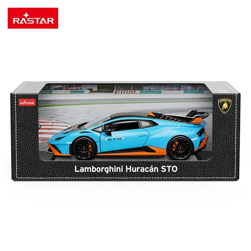 1:18 Lamborghini Huracan STO Sports car Simulation Diecast Metal Alloy Model car Sound Light Pull Back Collection Kids Toy Gifts