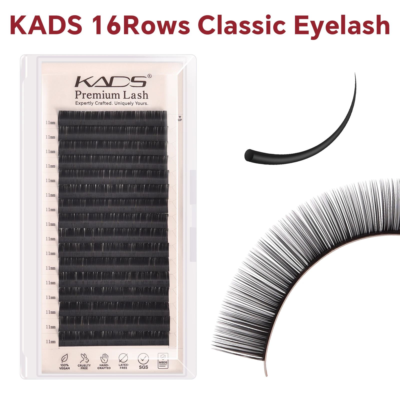 

KADS Classic Individual Eyelashes Extensions Matte Black Volume Cashmere Lashes Soft Natural Mink Premium Volume Lashes