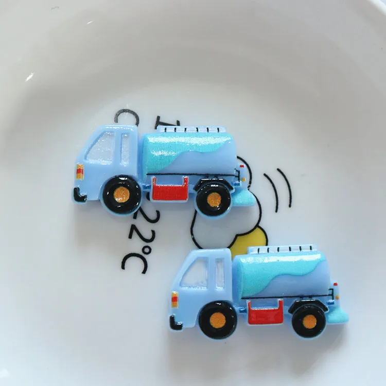 10pcs Mini Kawaii Cartoon Car Truck Resin Flat Back Cabochons Scrapbook Diy  Party Hairpin Accessories Home Decoration Craft