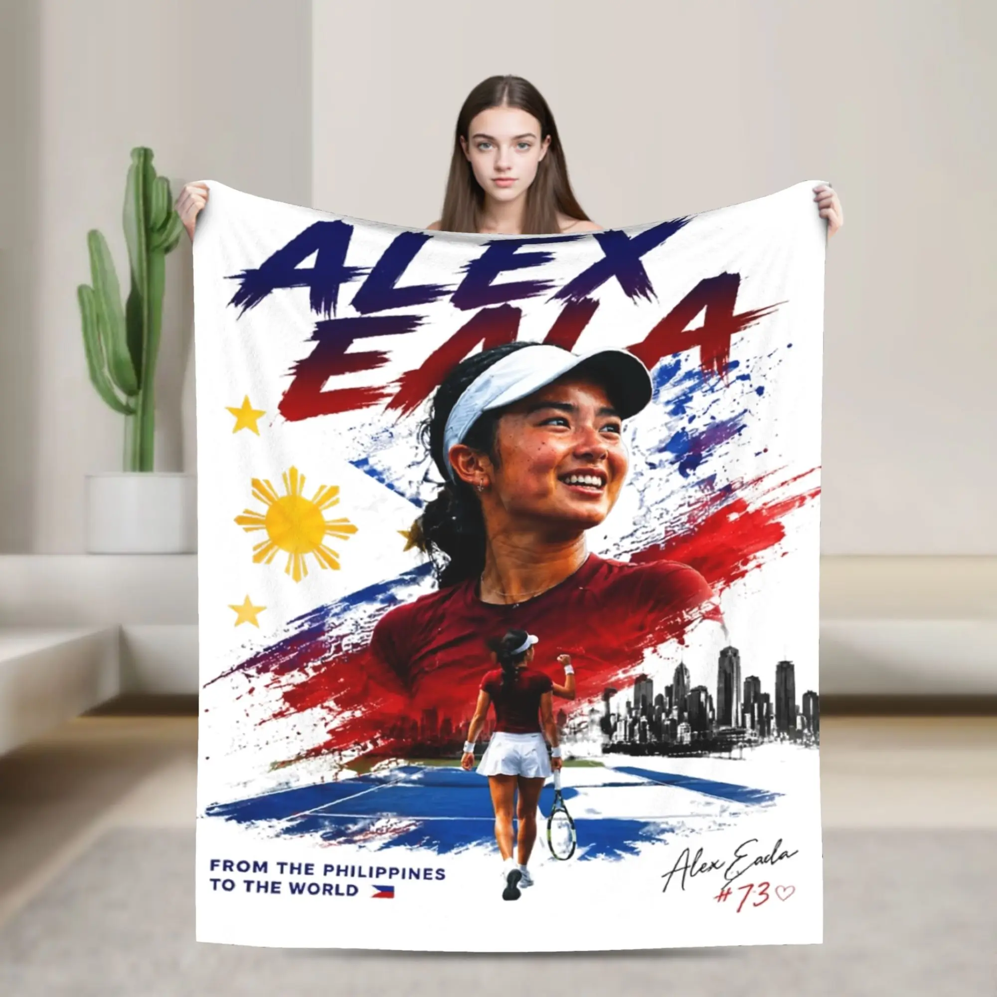 Alex Eala Tennis Player Blankets  Flannel Awesome Breathable Throw Blanket for Bedspread Decoration