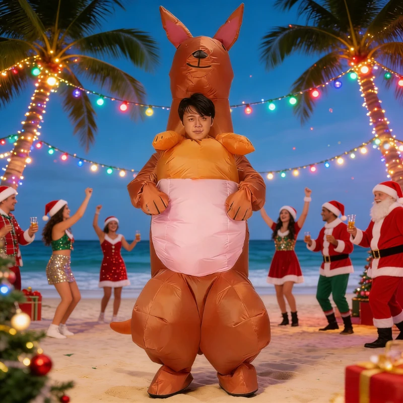 

Надувной костюм для взрослых, надувной костюм кенгуру, наряд животного, карнавал, Рождество, Хэллоуин, косплей, наряд для взрослых, размер