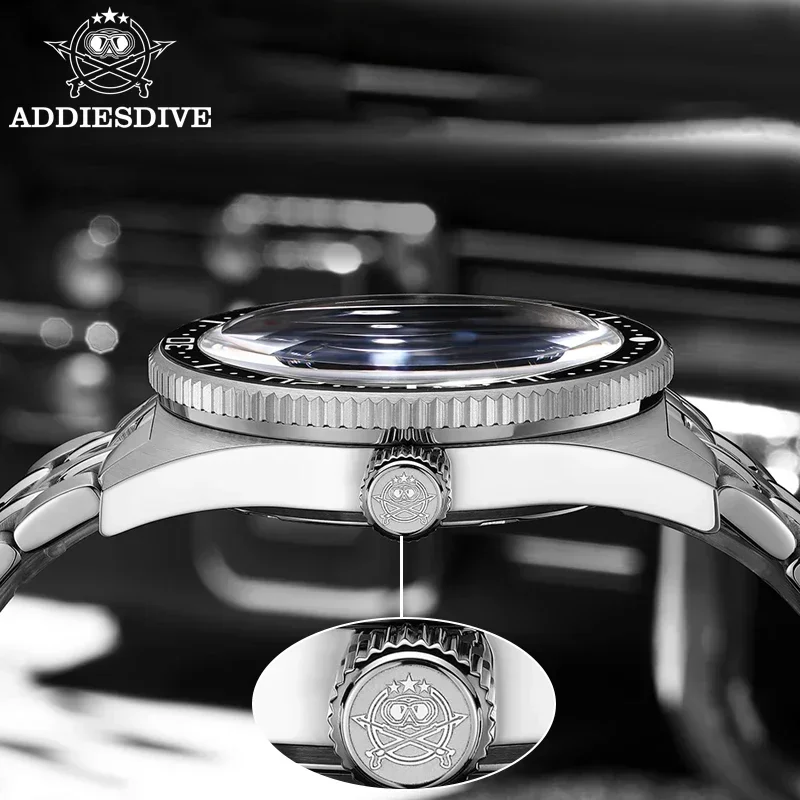 ADDIESDIVE NWE 41mm Watch For Men Stainless Steel Sapphire 20Bar Dive Waterproof Quartz Wristwatch reloj hombre Luminous Watches