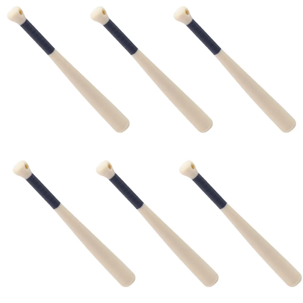 Mini Baseball Bats Set 6pcs – Realistic Wood Grain Dollhouse Sports Decor, Lightweight & Sturdy Tiny Bat Props