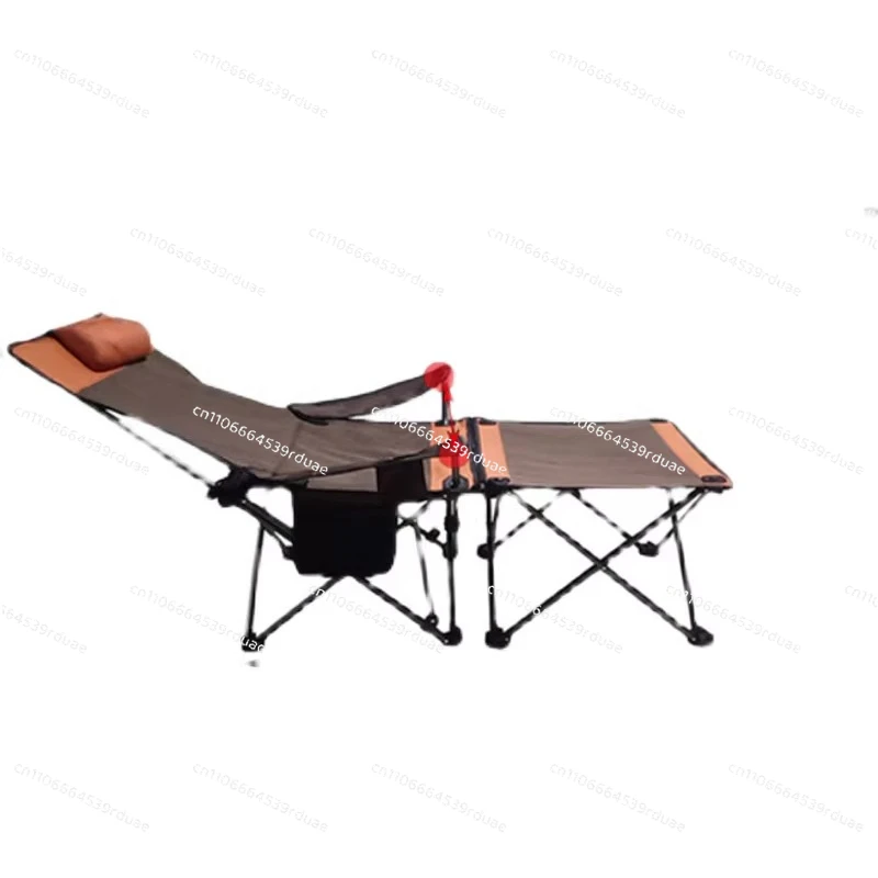 

Outdoor folding lounge chair dual-purpose nap bed, beach back chair self-driving camping barbecue chair, portable folding bed