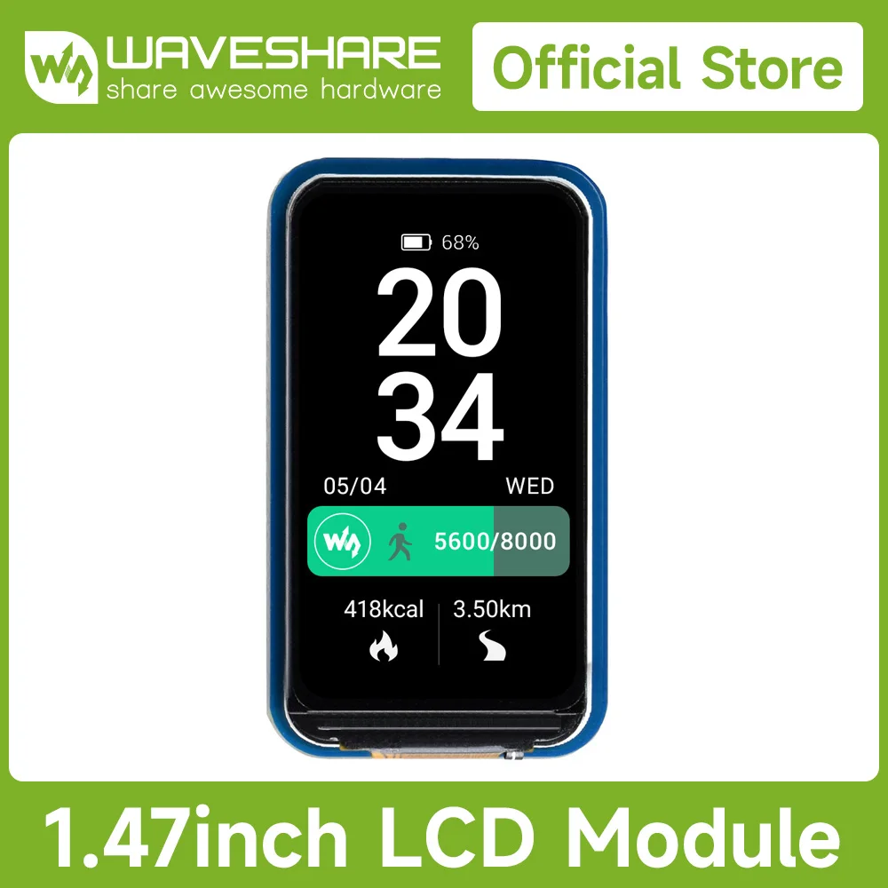 

Waveshare 1.47inch LCD Display Module, Rounded Corners, 172x320 Resolution, SPI Interface for Raspberry Pi/Arduino