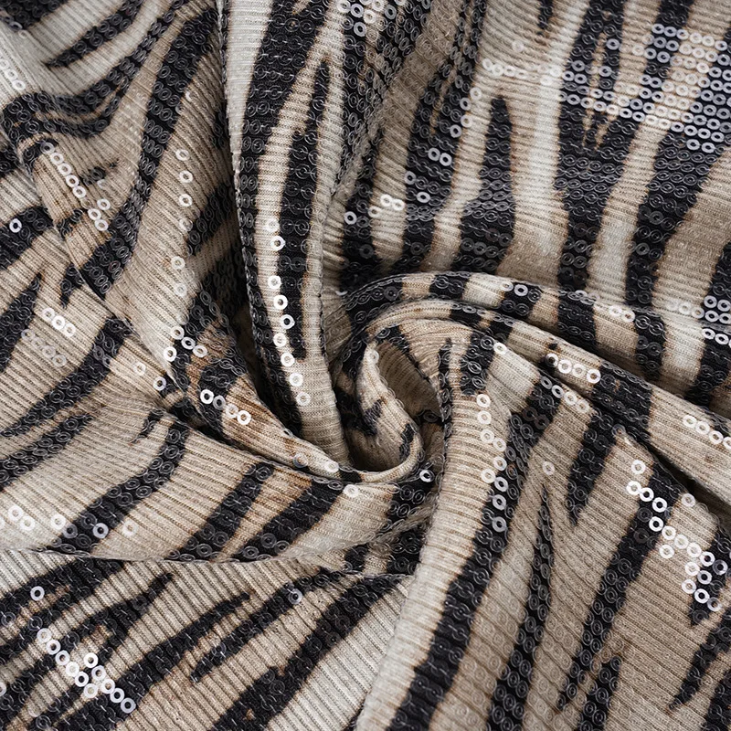 فستان سبايسي جيرل ستايل بقصة ضيقة وطباعة شريطية ترتر مثير بدون حمالات #5