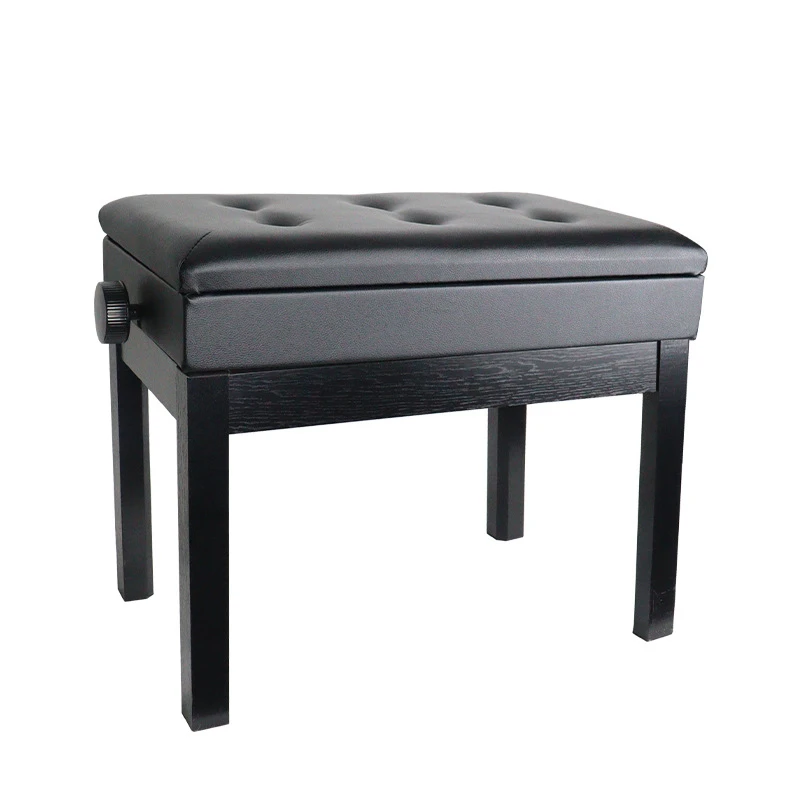Hydraulic Piano Stool for Adults with Book Box Thickened Foam Seat for Practice Single-Person Use